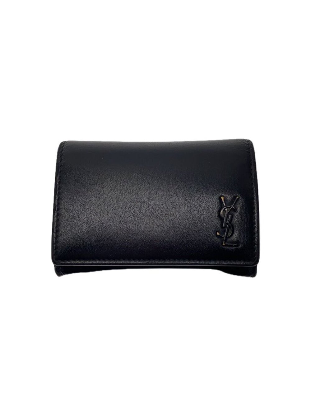 SAINT LAURENT Key Case Wallet Leather Black